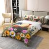 Farmhouse Chicken 100% Cotton Comforter Cover Twin Watercolor Daisy Duvet Cover for Kids Boys Girls Rustic Village Style Quilt Cover Wild Animal Bedding Set with 1 Pillowcase(No Comforter) view 2