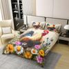 Farmhouse Chicken 100% Cotton Comforter Cover Twin Watercolor Daisy Duvet Cover for Kids Boys Girls Rustic Village Style Quilt Cover Wild Animal Bedding Set with 1 Pillowcase(No Comforter) view 3