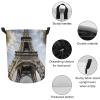Round Laundry Basket with Handles Personalized Laundry Hamper for Bedroom Eiffel Tower French Paris Monument Circular Laundry Lightweight Waterproof Storage Basket Dirty Clothes Hamper for Bathroom Do view 4