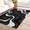 TANTANICAL Abstract Rug 4x5, Black and White Rugs for Bedroom Living Room Decor, Art Deco Area Rug, Washable Non Slip Stain Resistant Home Indoor Carpet view 1