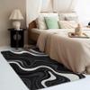 TANTANICAL Abstract Rug 4x5, Black and White Rugs for Bedroom Living Room Decor, Art Deco Area Rug, Washable Non Slip Stain Resistant Home Indoor Carpet view 3