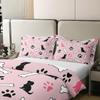 Castle Fairy Cartoon Dog Bones Duvet Cover Dogs Sillhoutte Bedding Set for Kids Teens Room Decor Cute Paw Print Comforter Cover Pet Animal Pink Quilt Cover Queen Size,2 Pillowcases,No Comforter view 4