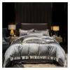 GLAMDIA Bed, Green 4Pcs Double Queen Yarn-Dyed Satin Jacquard Shiny Luxury Bedding Set Cotton Satin Silky Smooth Duvet Cover Bed Sheet Pillowcases, MM-102 view 1