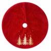 24in Christmas Tree Skirts Plush Tree Skirt -Gold Christmas Tree Pattern Round Red Xmas Tree Mat Base Cover for Holiday Home Decor Christmas Tree Decorations(Red) view 1