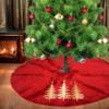 24in Christmas Tree Skirts Plush Tree Skirt -Gold Christmas Tree Pattern Round Red Xmas Tree Mat Base Cover for Holiday Home Decor Christmas Tree Decorations(Red) view 2