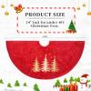 24in Christmas Tree Skirts Plush Tree Skirt -Gold Christmas Tree Pattern Round Red Xmas Tree Mat Base Cover for Holiday Home Decor Christmas Tree Decorations(Red) view 3
