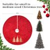 24in Christmas Tree Skirts Plush Tree Skirt -Gold Christmas Tree Pattern Round Red Xmas Tree Mat Base Cover for Holiday Home Decor Christmas Tree Decorations(Red) view 4