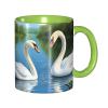 YYHWHJDE colorName Double color mug ceramic Mugs Suitable for cappuccino, latte, cereal, yogurt, milk, hot or cold drinks Micro-wave oven The swan in love Picture view 1