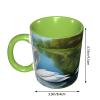 YYHWHJDE colorName Double color mug ceramic Mugs Suitable for cappuccino, latte, cereal, yogurt, milk, hot or cold drinks Micro-wave oven The swan in love Picture view 2