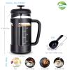 Easyworkz French Press 34 oz, Bundled Gage Gooseneck Pour Over Coffee Kettle 12 oz Stainless Steel Hand Drip Long Narrow Spout, Silver view 2