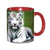 YYHWHJDE colorName Double color mug ceramic Mugs Suitable for cappuccino, latte, cereal, yogurt, milk, hot or cold drinks Micro-wave oven Cute white tiger Pattern view 1
