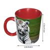 YYHWHJDE colorName Double color mug ceramic Mugs Suitable for cappuccino, latte, cereal, yogurt, milk, hot or cold drinks Micro-wave oven Cute white tiger Pattern view 2