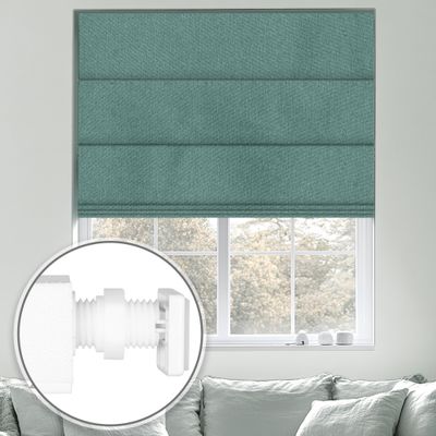 Sulugood No Tools No Drill Cordless Blackout Roman Shades, Room Darkening. Roller Blinds for Window, Roll Up Blinds for Window Bedroom, Living Room.Blackout Green,29" W x 78" H