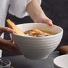 BABETRUE Salad Bowl Ceramic Fruit Bowl Modern Fashion Salad Bowl Noodle Soup Bowl Eating Noodle Bowl Soup Bowl Hotel Restaurant Tableware Salad Serving Bowl(Size:Small) view 3