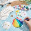 NBEADS 14 Pcs 4 Sizes Large Natural Scallop Shells, 2.93-4.49 Inch White Seashells for DIY Craft Natural Scallop Shell Painting Accessories for Ocean Themed Parties and Home Decor view 3