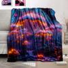 CDIWIDH Cartoon Mushroom Throw Blanket - Cute Mushroom Blanket for Girls Kids Adults Plant Print Pattern Girls Blankets for Sofa Couch Bed, Throw Size 50" x 60" (130 x 150 cm) view 4