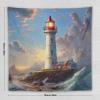 HZOHNAGO Lighthouse Tapestry Oil Painting Sea Wave Lighthouse Pattern Printed Tapestry Wall Hanging for Bedroom Living Room Dorm 60" W x 60" H view 4