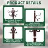 OIRUMIE Wooden Coat Rack Stand, Vintage Wood Coat Rack Freestanding with Sturdy Triangle Base, Classic Coat Racks with 14 Hooks, Natural Birch Wood Coat Tree Hanger Stand for Entryway,Office view 3