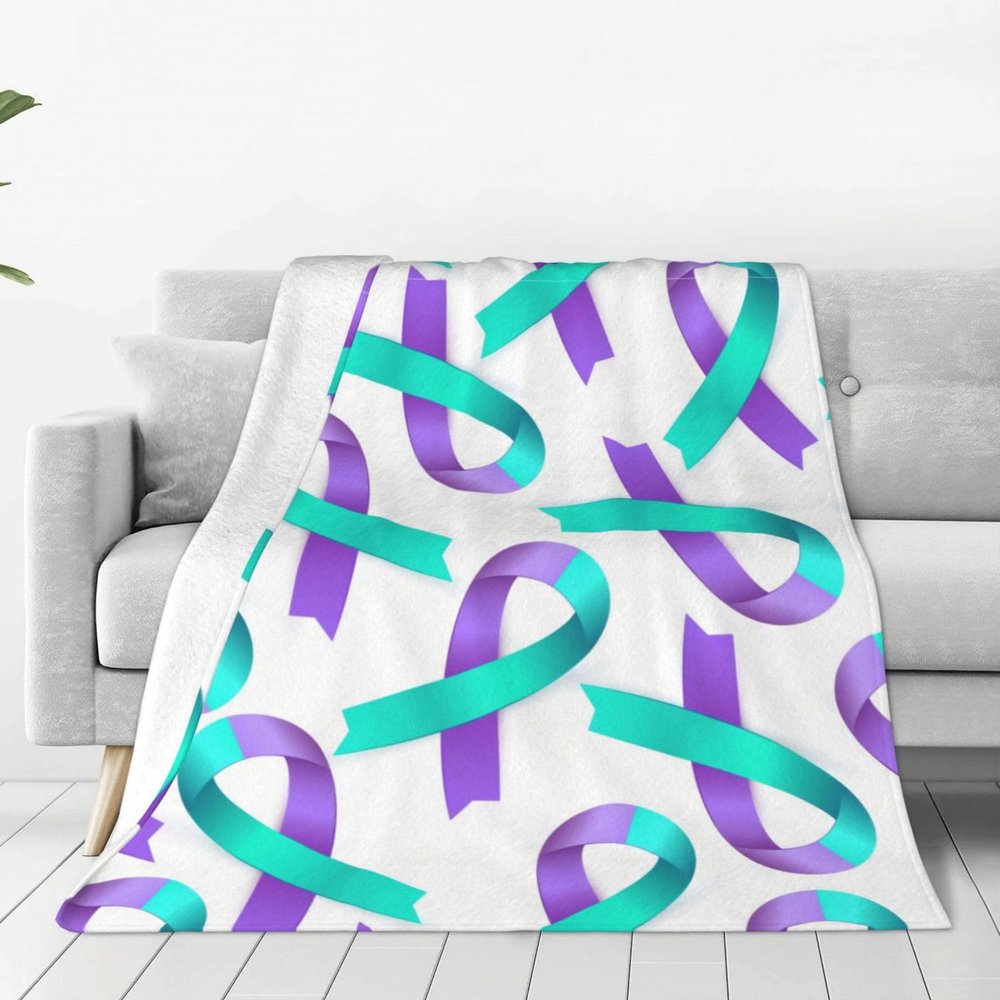 Juiimr Suicide Prevention Month Blanket Soft Lightweight Throw for Bedding Room Travel Office Decor 80""x60"", Black