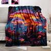 CDIWIDH Cartoon Mushroom Throw Blanket - Cute Mushroom Blanket for Girls Kids Adults Plant Print Pattern Girls Blankets for Sofa Couch Bed, Throw Size 50" x 60" (130 x 150 cm) view 4