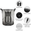 Round Laundry Basket with Handles Personalized Laundry Hamper for Bedroom Brooklyn Bridge Circular Laundry Lightweight Waterproof Storage Basket Dirty Clothes Hamper for Bathroom Dorm view 4