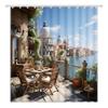 YOZSLGU Italian Street Shower Curtain City Natural Scenery Mediterranean Tuscan Europe Landscape Fabric Bathroom Decor Curtains with Hooks, 86" Wx70 H view 1