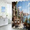 YOZSLGU Italian Street Shower Curtain City Natural Scenery Mediterranean Tuscan Europe Landscape Fabric Bathroom Decor Curtains with Hooks, 86" Wx70 H view 4