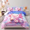 Nttopship Cute Salamander Comforter Set Twin Kawaii Axolotl Bedding Sets 3PCS for Kids Teen Adult Girl Room Decor Ultra-Soft Lightweight Microfiber 1 Comforter with 2 Pillowcases view 2