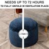 Ottoman Foot Rest Stuffed Round Boho Comfortable Floor Poof Seating Armchair Foot Stool Floor Cushion Bean Bag Pouf Ottoman 18x18x14 Inch Navy Blue view 2