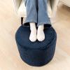 Ottoman Foot Rest Stuffed Round Boho Comfortable Floor Poof Seating Armchair Foot Stool Floor Cushion Bean Bag Pouf Ottoman 18x18x14 Inch Navy Blue view 3