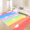 rugsjwaizj Soft Rainbow Area Rugs Girl's Bedroom Fluffy Colorful Rugs Cute Floor Mats Furry Children's Play Mats White Cloud Rainbow Prints Living Room Kids Room Nursery Home Decor 2x4ft view 1