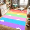 rugsjwaizj Soft Rainbow Area Rugs Girl's Bedroom Fluffy Colorful Rugs Cute Floor Mats Furry Children's Play Mats White Cloud Rainbow Prints Living Room Kids Room Nursery Home Decor 2x4ft view 2