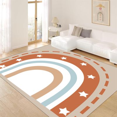 rugsjwaizj Machine Washable Rainbow Rugs Bedroom Fluffy Plush Soft Area Rugs Star Rainbow Patterns Living Room Non-Slip Indoor Flooring Kids Girls Boys Home Decor Aesthetics 5x8ft