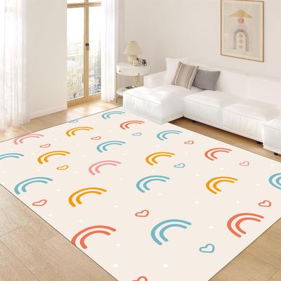 rugsjwaizj Children's Rainbow Carpet - Living Room Floor Mats, Soft, Washable, Anti-Slip, 3x5ft