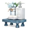 EOSAHR Square Wood Riser Display Stand for Dusty Blue Bathroom Decor, Blue view 1
