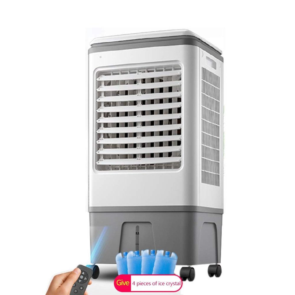 Portable Air Conditioner Fan Portable Air Cooler, Humidifier Misting Evaporative Small Whit Remote Control Air Conditioner Fan And Bladeless Noiseless Fan, For Office, Dorm, Room(Free Ice Tray)