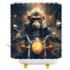 YOZSLGU Funny Monkey Shower Curtain Funny Animal Gorilla Riding Motorcycle Fabric Bathroom Decor Curtains with Hooks, 55" Wx70 H view 2
