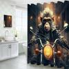 YOZSLGU Funny Monkey Shower Curtain Funny Animal Gorilla Riding Motorcycle Fabric Bathroom Decor Curtains with Hooks, 55" Wx70 H view 4