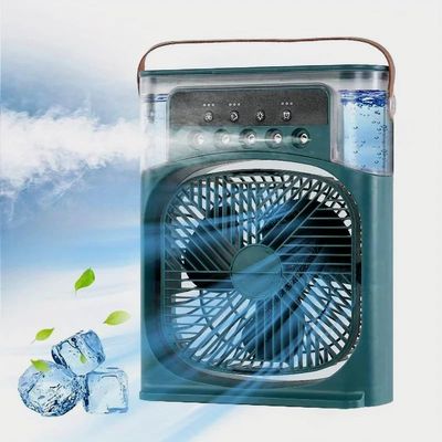 HTLNUZD Portable Air Conditioner Cooling Fan, 3 In 1 LED Night Light Portable Humidifier Air 3 Mist, 7 Night Light, 1-3H Timer, Small Air Conditioner for Bedroom Office (Green)