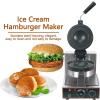 Hamburger Waffle Machine, Non-Stick Electric Panini Press, Commercial Rotating Waffle Maker, Double-Sided Heating, 180 Rotation Adjustable Temperature 50-300, 5 Minutes Timer,A view 2