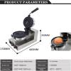 Hamburger Waffle Machine, Non-Stick Electric Panini Press, Commercial Rotating Waffle Maker, Double-Sided Heating, 180 Rotation Adjustable Temperature 50-300, 5 Minutes Timer,A view 3