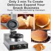Hamburger Waffle Machine, Non-Stick Electric Panini Press, Commercial Rotating Waffle Maker, Double-Sided Heating, 180 Rotation Adjustable Temperature 50-300, 5 Minutes Timer,A view 4