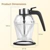 Elegant Honey Pot With Stand, No-Drip Glass Syrup Dispenser, Diamond Shaped Jar For Sauces, Vinegar, Oil view 4