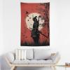 KeKee Samurai Standing Bird Silhouette Tapestry Wall Hanging Decoration Bedroom Home Living Room Wall Extra Large Art Tapestry 40""x60"", style view 3