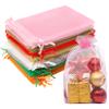 Crweety 50 Pcs Mixed Color Organza Bags 4x6 Inch, Small Mesh Bags Drawstring Small Gift Bag Pouch Bag for Wedding Party Favor Valentine Gift view 1