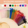 Crweety 50 Pcs Mixed Color Organza Bags 4x6 Inch, Small Mesh Bags Drawstring Small Gift Bag Pouch Bag for Wedding Party Favor Valentine Gift view 3