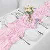 Bailarina 25 Pack Cheesecloth Table Runner 17x108 Inch Long Gauze Cheese Cloth 9ft Wrinkled Sheer Table Runner for Wedding Reception Birthday Party Table Decoration (Pink) view 2