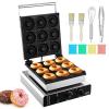 VEVOR Electric Donut Maker, 2000W Commercial Doughnut Machine with Non-stick Surface, 9 Holes Double-Sided Heating Waffle Machine Makes 9 Doughnuts, Temperature 122-572, for Restaurant and Home Use view 1