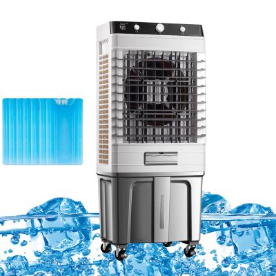 Commercial Evaporative Air Cooler Fan, 3 in 1 Air Conditioner, 50L Large Water Tank,Industry Humidifier, 3 Speeds Modes Room Cooler, 6 Ice Boxes