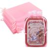 Crweety 50 Pcs Pink Organza Bags 6x9 Inch, Mesh Drawstring Pouch Bags for Valentine Gifts, Jewelry, Wedding Party Favors view 1
